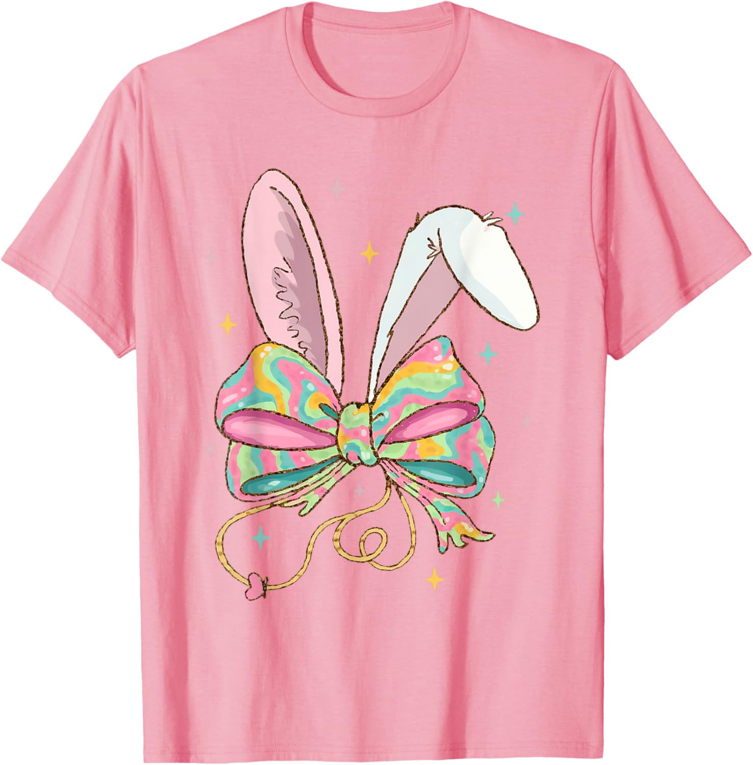 Easter Nurse Coquette Bow Stethoscope Bunny Scrub Top Rabbit T-Shirt