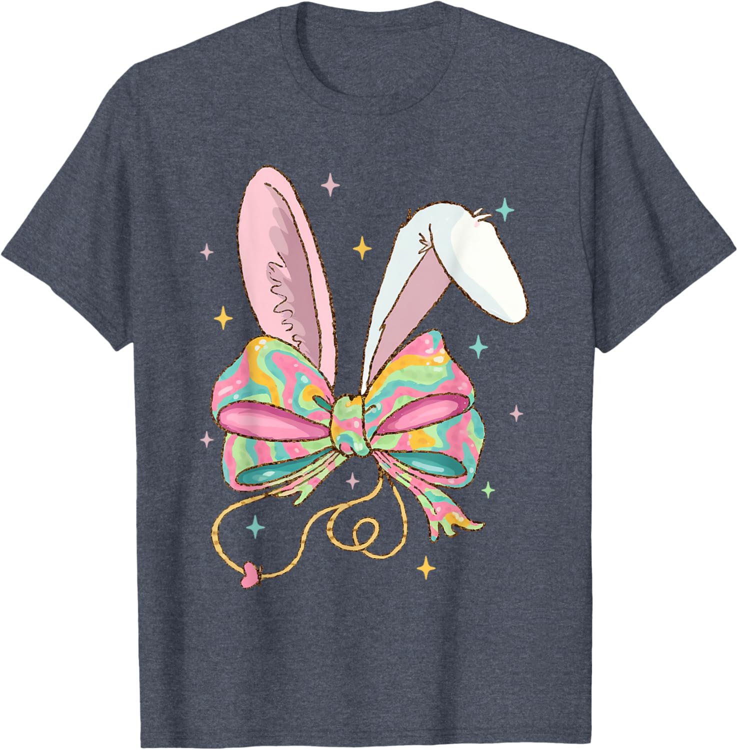 Easter Nurse Coquette Bow Stethoscope Bunny Scrub Top Rabbit T-Shirt