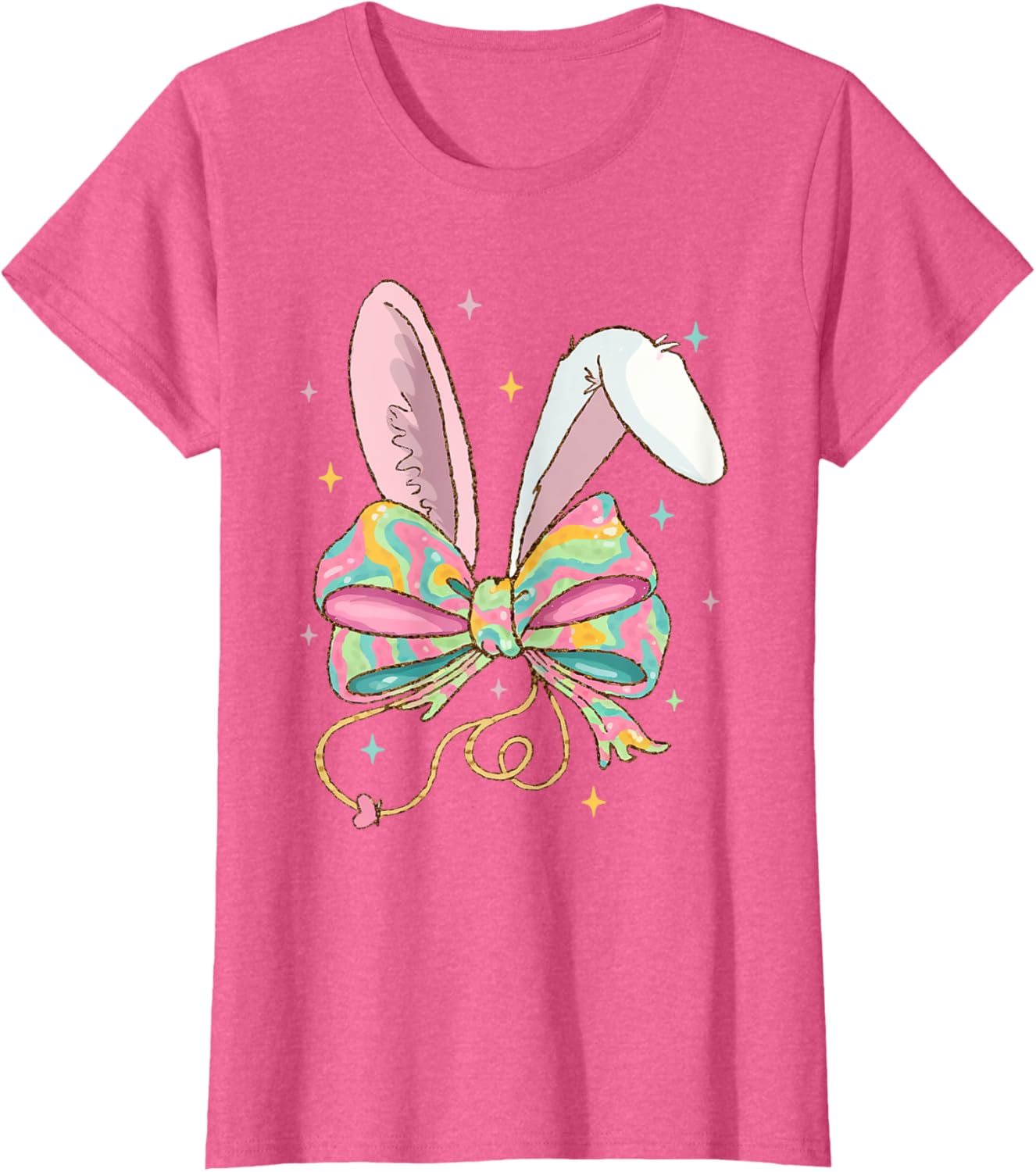 Easter Nurse Coquette Bow Stethoscope Bunny Scrub Top Rabbit T-Shirt