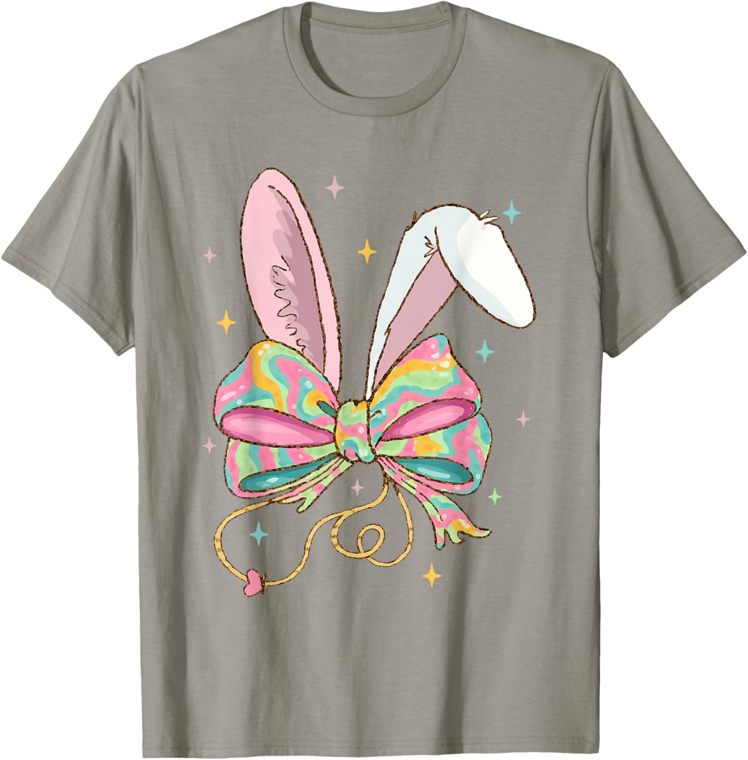 Easter Nurse Coquette Bow Stethoscope Bunny Scrub Top Rabbit T-Shirt