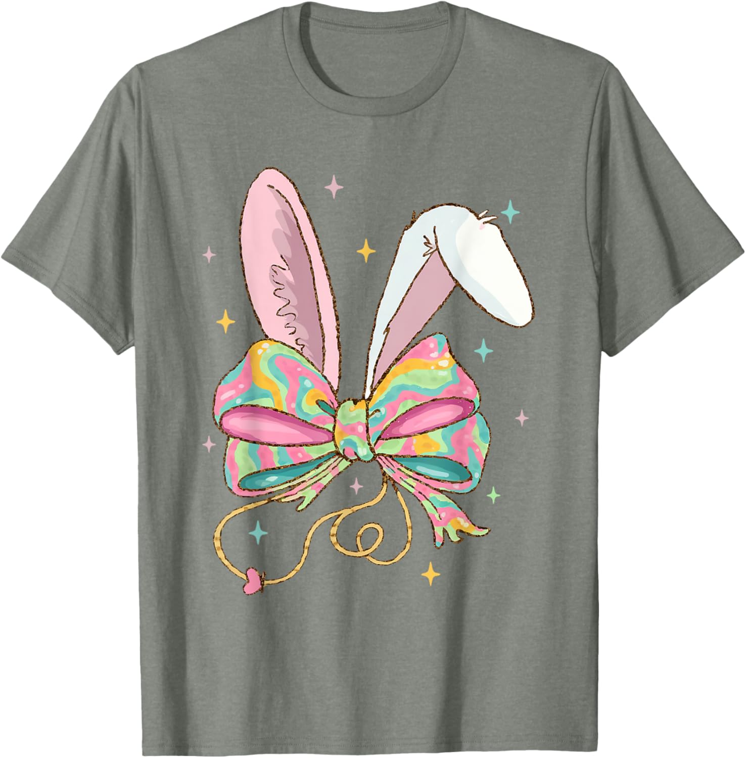 Easter Nurse Coquette Bow Stethoscope Bunny Scrub Top Rabbit T-Shirt