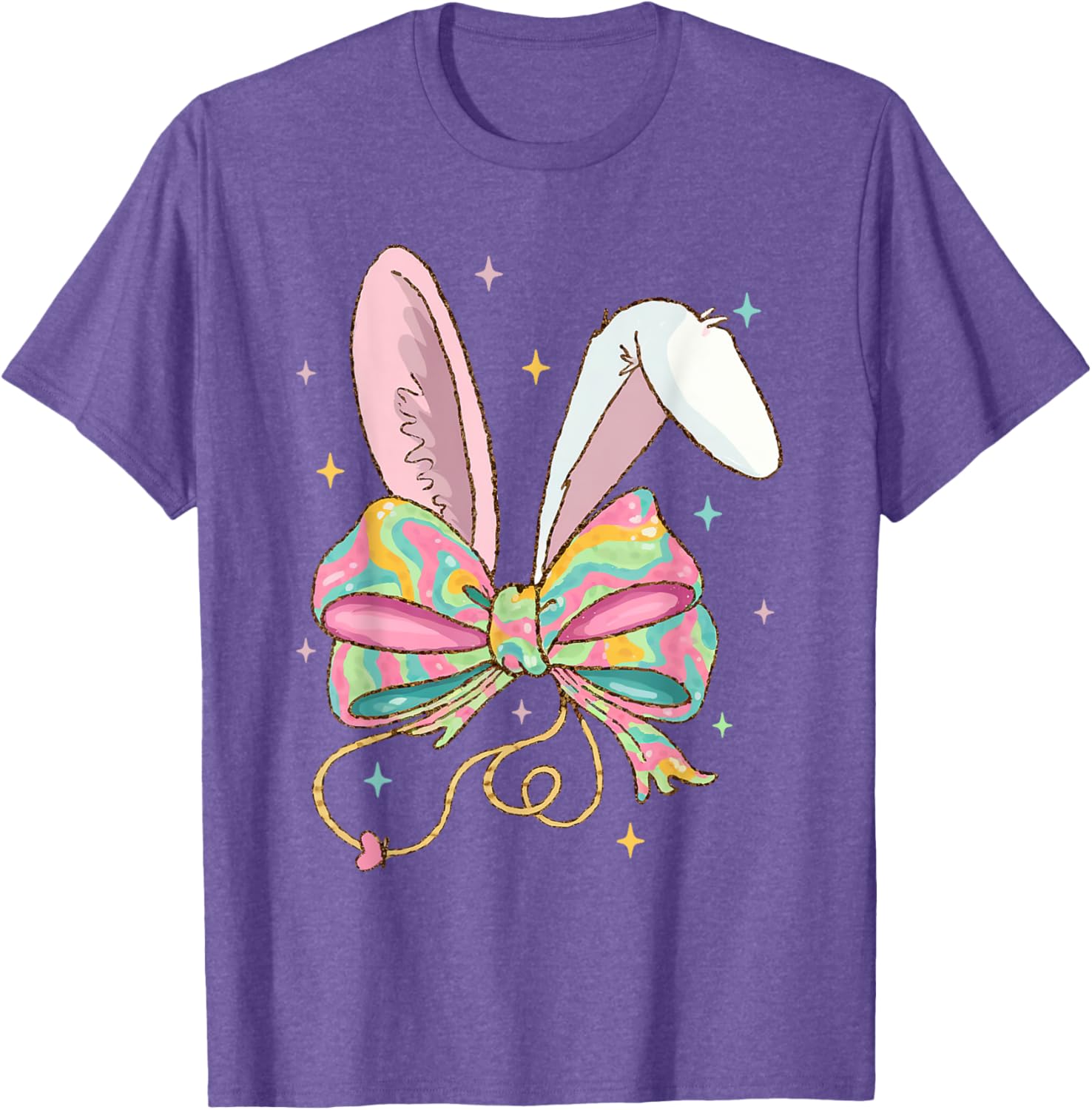 Easter Nurse Coquette Bow Stethoscope Bunny Scrub Top Rabbit T-Shirt