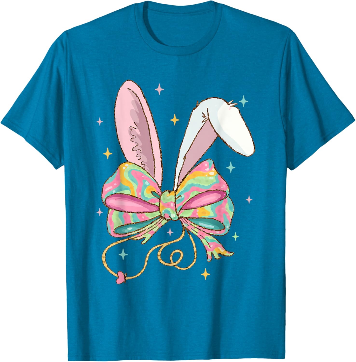 Easter Nurse Coquette Bow Stethoscope Bunny Scrub Top Rabbit T-Shirt