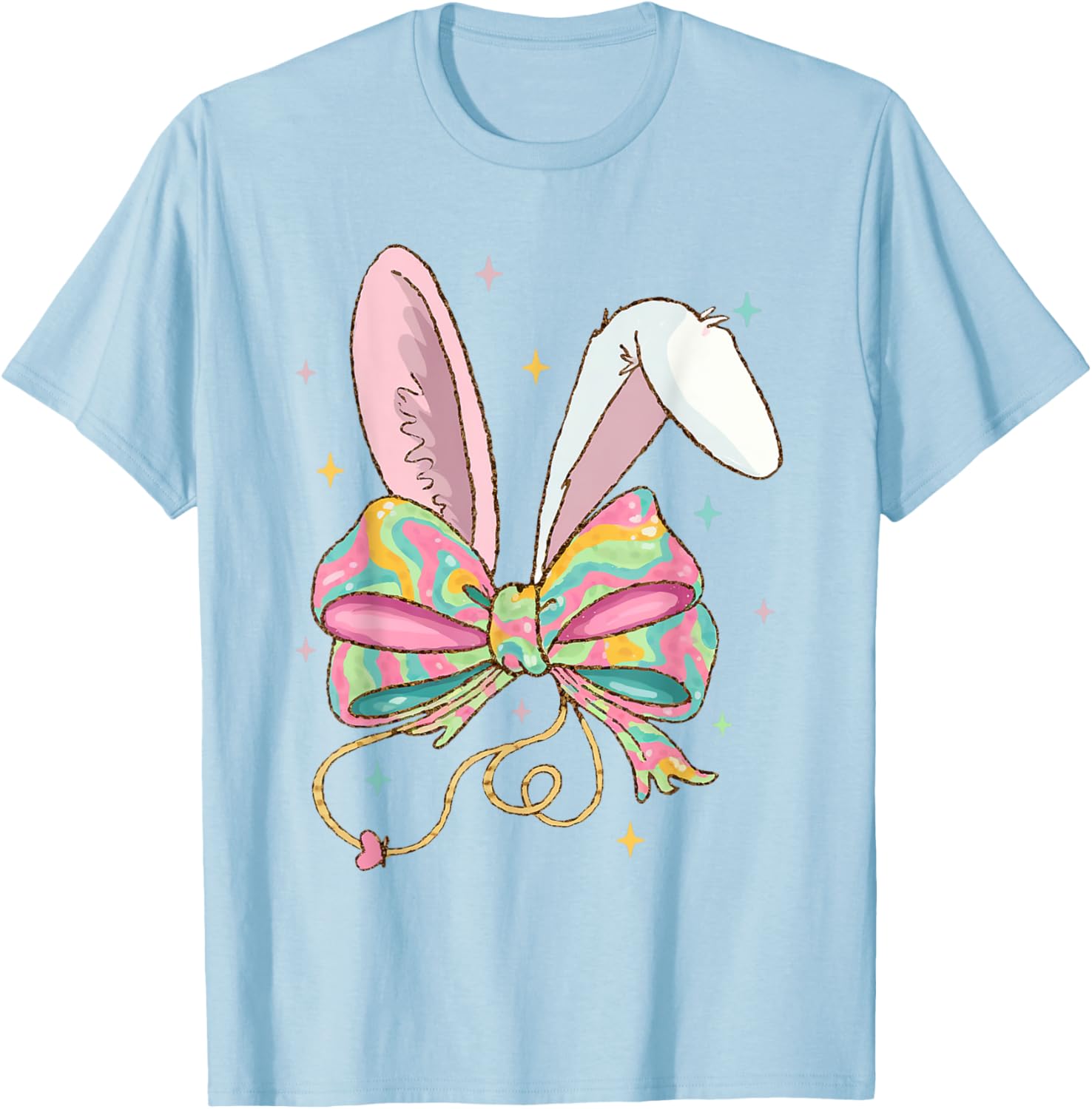 Easter Nurse Coquette Bow Stethoscope Bunny Scrub Top Rabbit T-Shirt