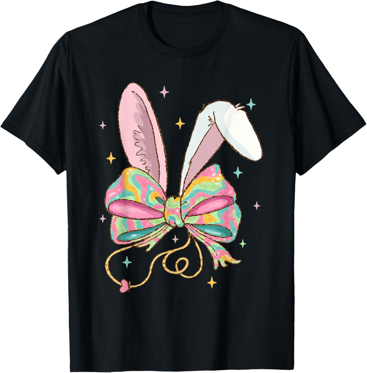 Easter Nurse Coquette Bow Stethoscope Bunny Scrub Top Rabbit T-Shirt