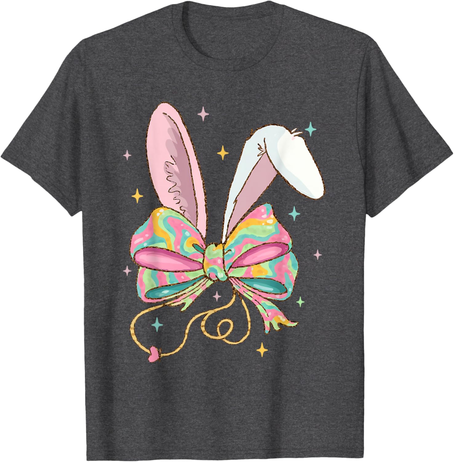 Easter Nurse Coquette Bow Stethoscope Bunny Scrub Top Rabbit T-Shirt