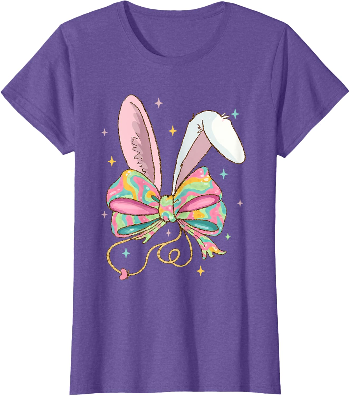 Easter Nurse Coquette Bow Stethoscope Bunny Scrub Top Rabbit T-Shirt