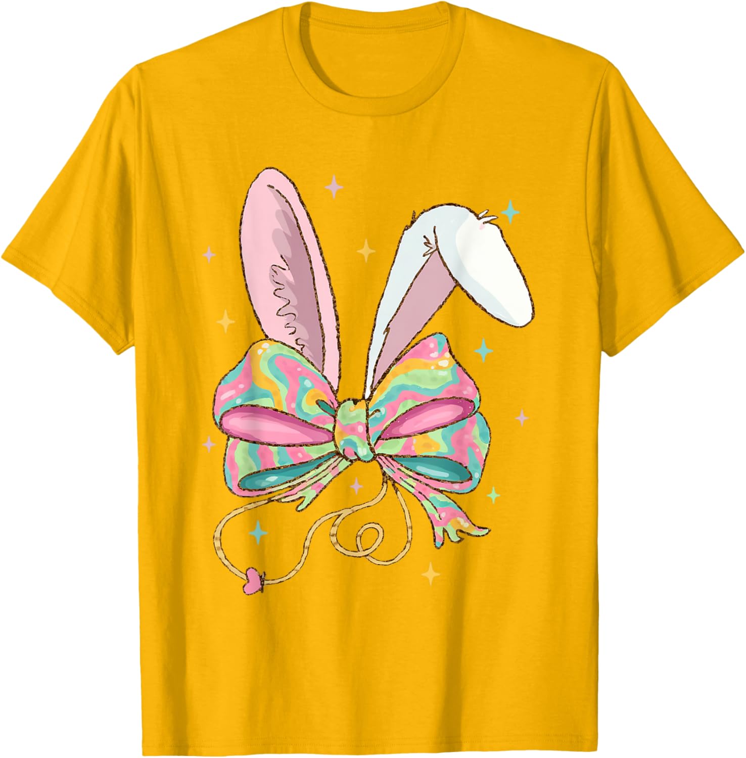 Easter Nurse Coquette Bow Stethoscope Bunny Scrub Top Rabbit T-Shirt