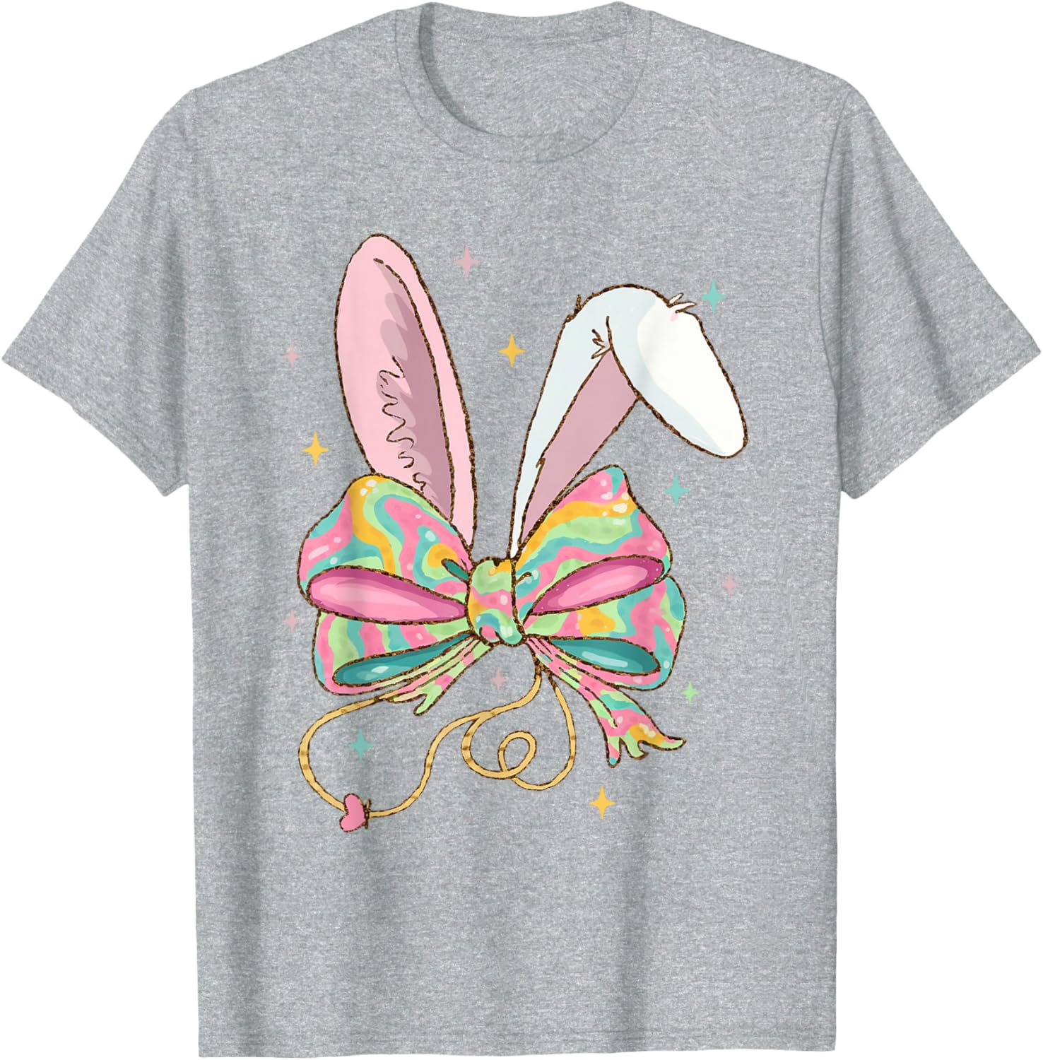 Easter Nurse Coquette Bow Stethoscope Bunny Scrub Top Rabbit T-Shirt