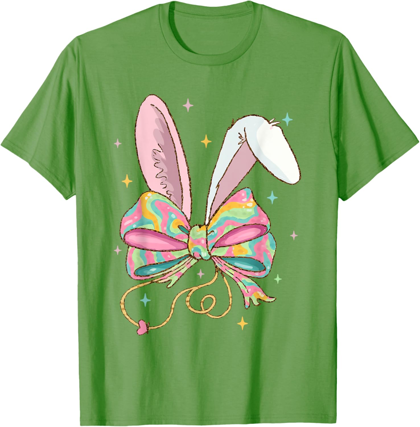 Easter Nurse Coquette Bow Stethoscope Bunny Scrub Top Rabbit T-Shirt