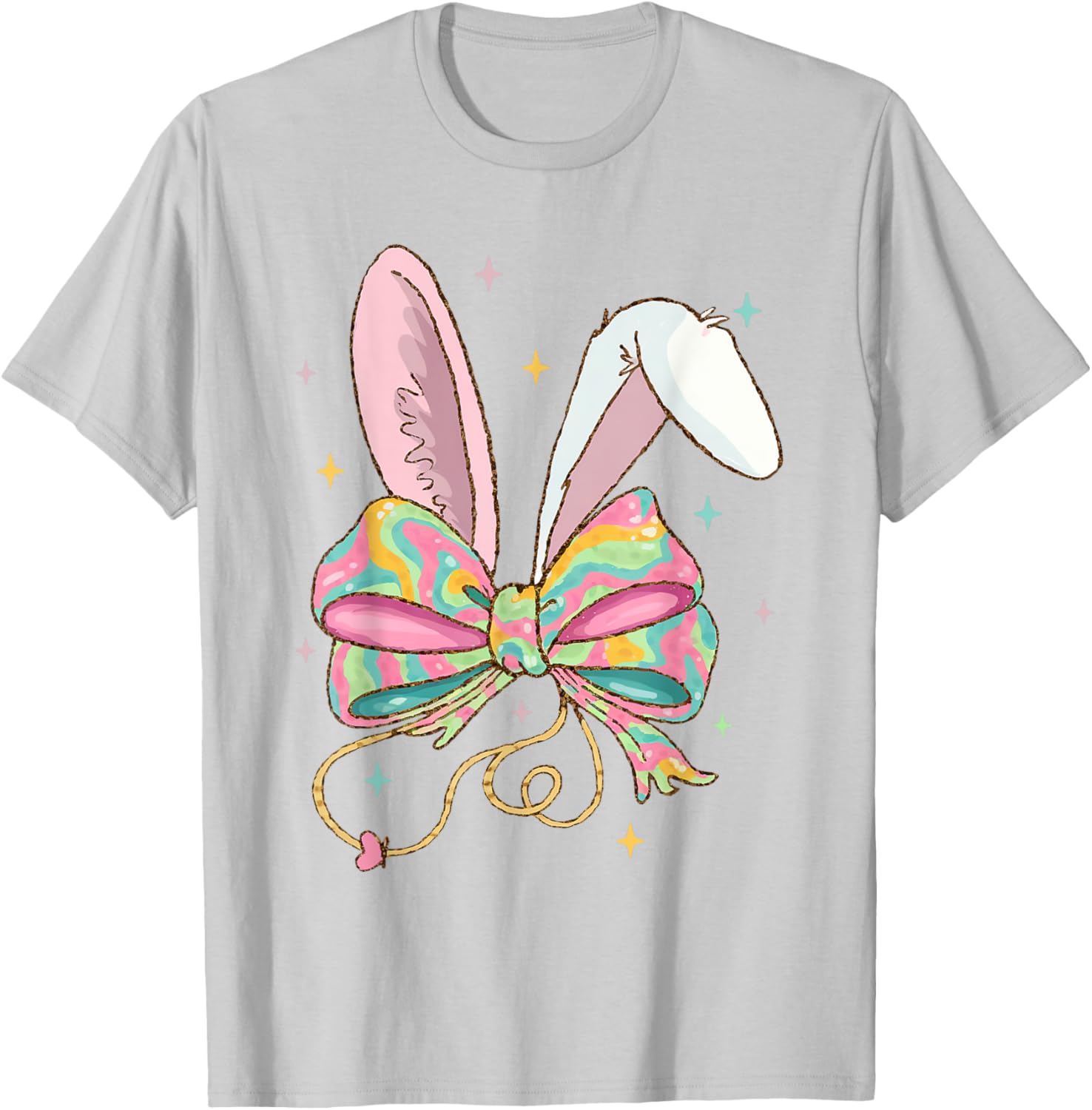 Easter Nurse Coquette Bow Stethoscope Bunny Scrub Top Rabbit T-Shirt