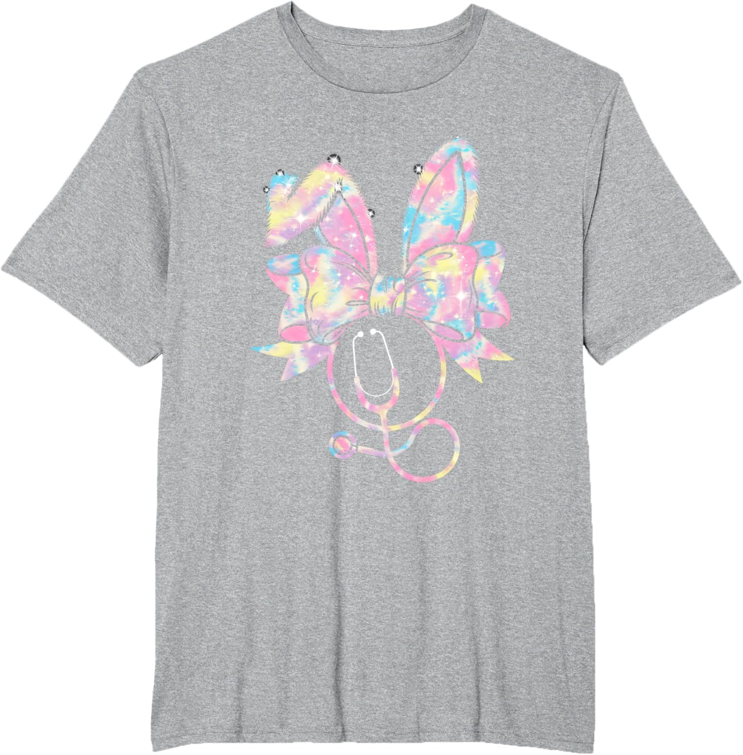 Easter Nurse Coquette Bow Stethoscope Bunny Scrub Top Rabbit T-Shirt