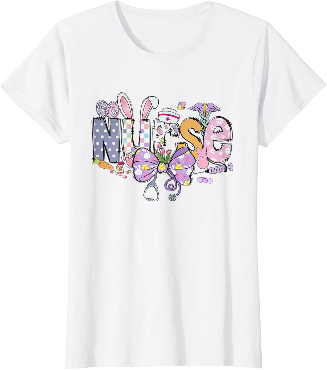 Easter Nurse Coquette Bunny Ears Stethoscope Nurse Life T-Shirt