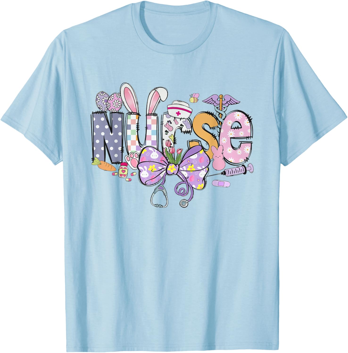 Easter Nurse Coquette Bunny Ears Stethoscope Nurse Life T-Shirt