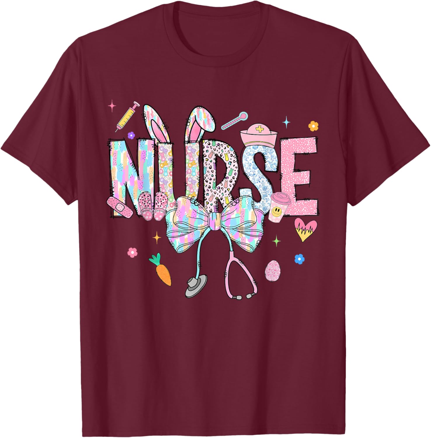 Easter Nurse Coquette Happy Easter Nurse School Nurse Easter T-Shirt