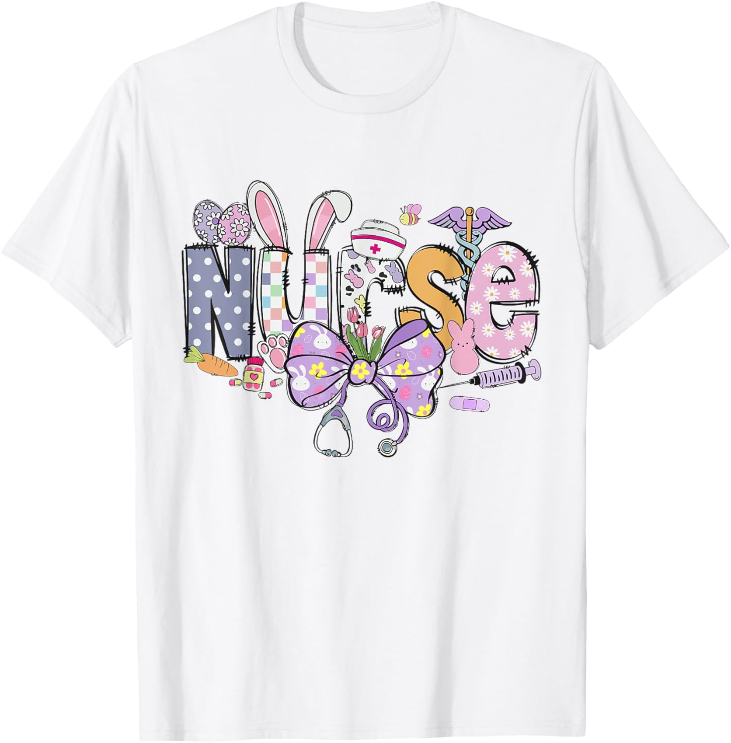 Easter Nurse Coquette Happy Easter Nurse School Nurse Easter T-Shirt