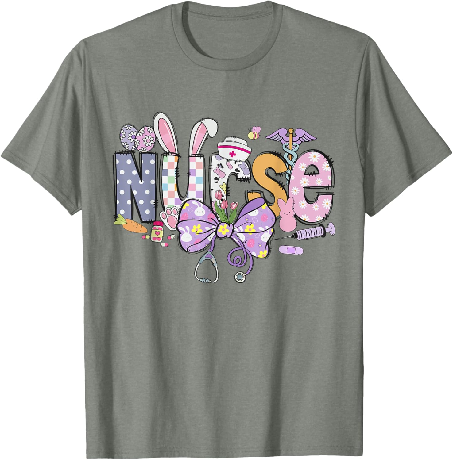 Easter Nurse Coquette Happy Easter Nurse School Nurse Easter T-Shirt