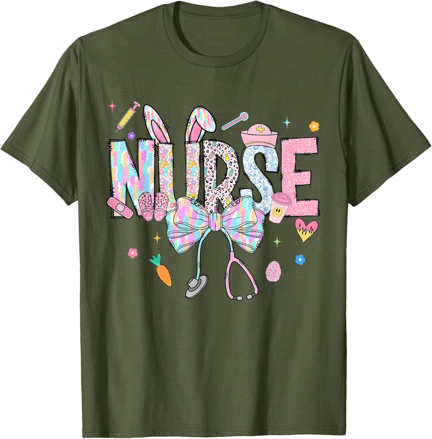 Easter Nurse Coquette Happy Easter Nurse School Nurse Easter T-Shirt