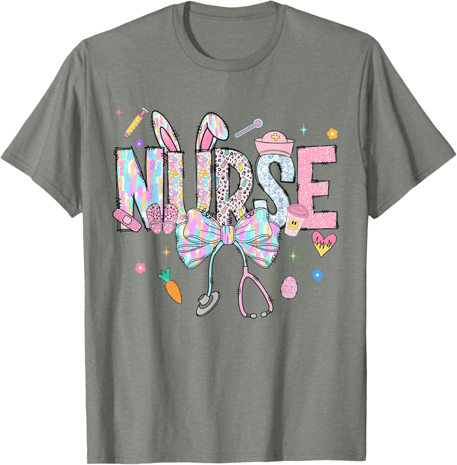 Easter Nurse Coquette Happy Easter Nurse School Nurse Easter T-Shirt