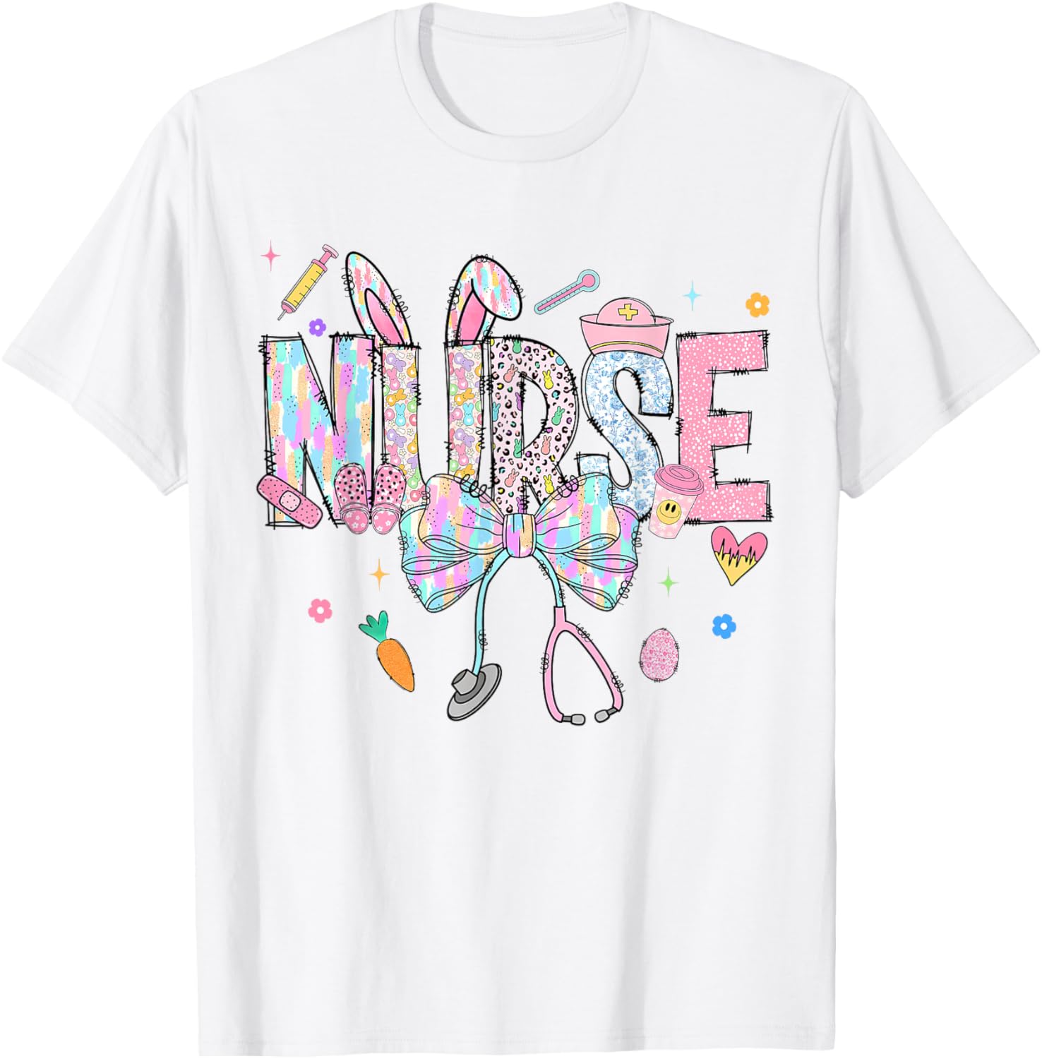 Easter Nurse Coquette Happy Easter Nurse School Nurse Easter T-Shirt