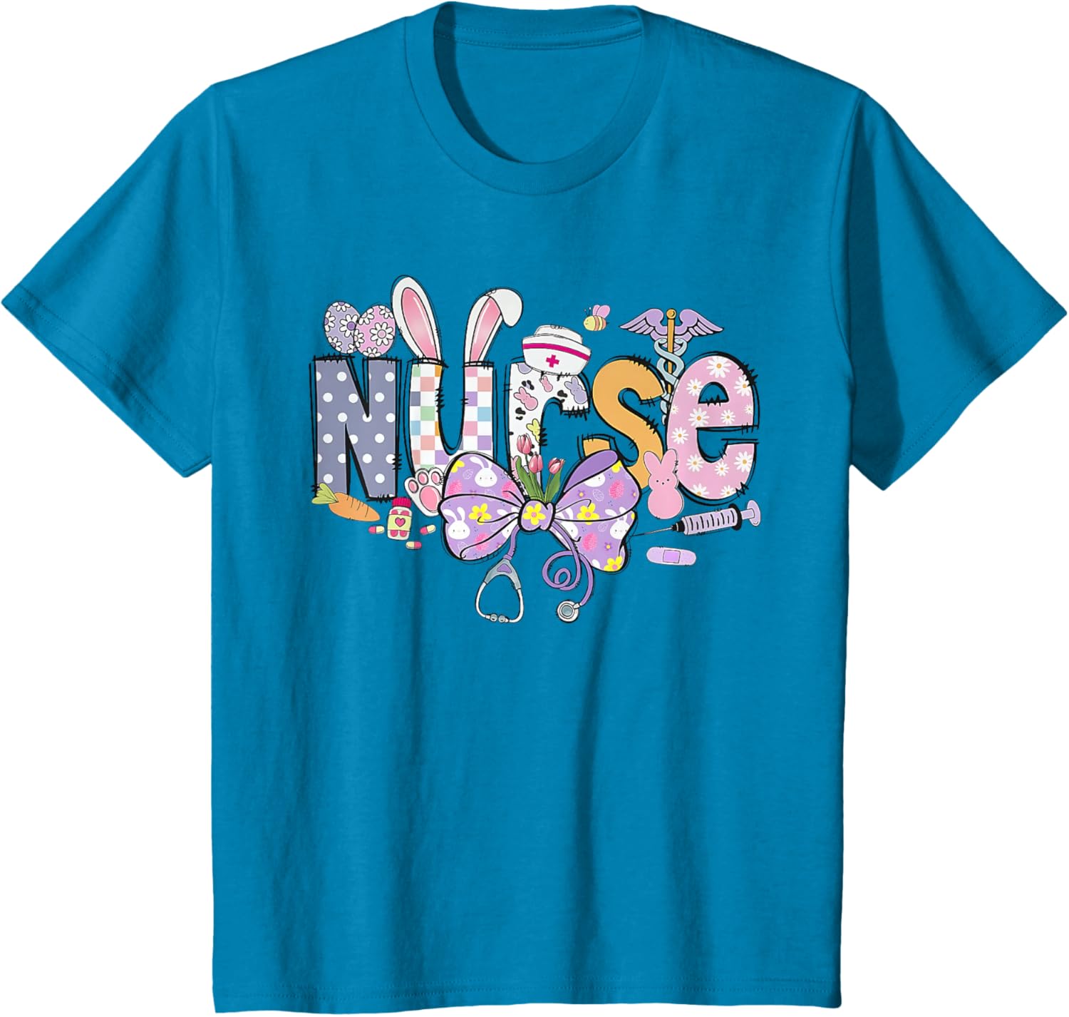 Easter Nurse Coquette Stethoscope Bow Bunny Ear School Nurse T-Shirt