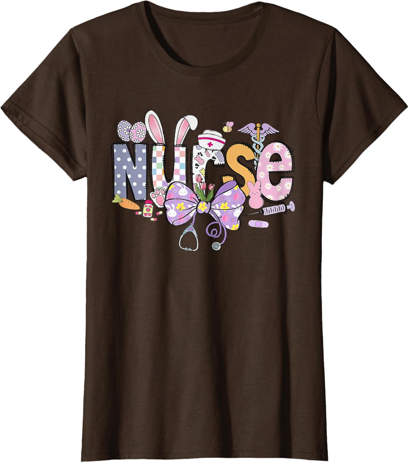 Easter Nurse Coquette Stethoscope Bow Bunny Ear School Nurse T-Shirt