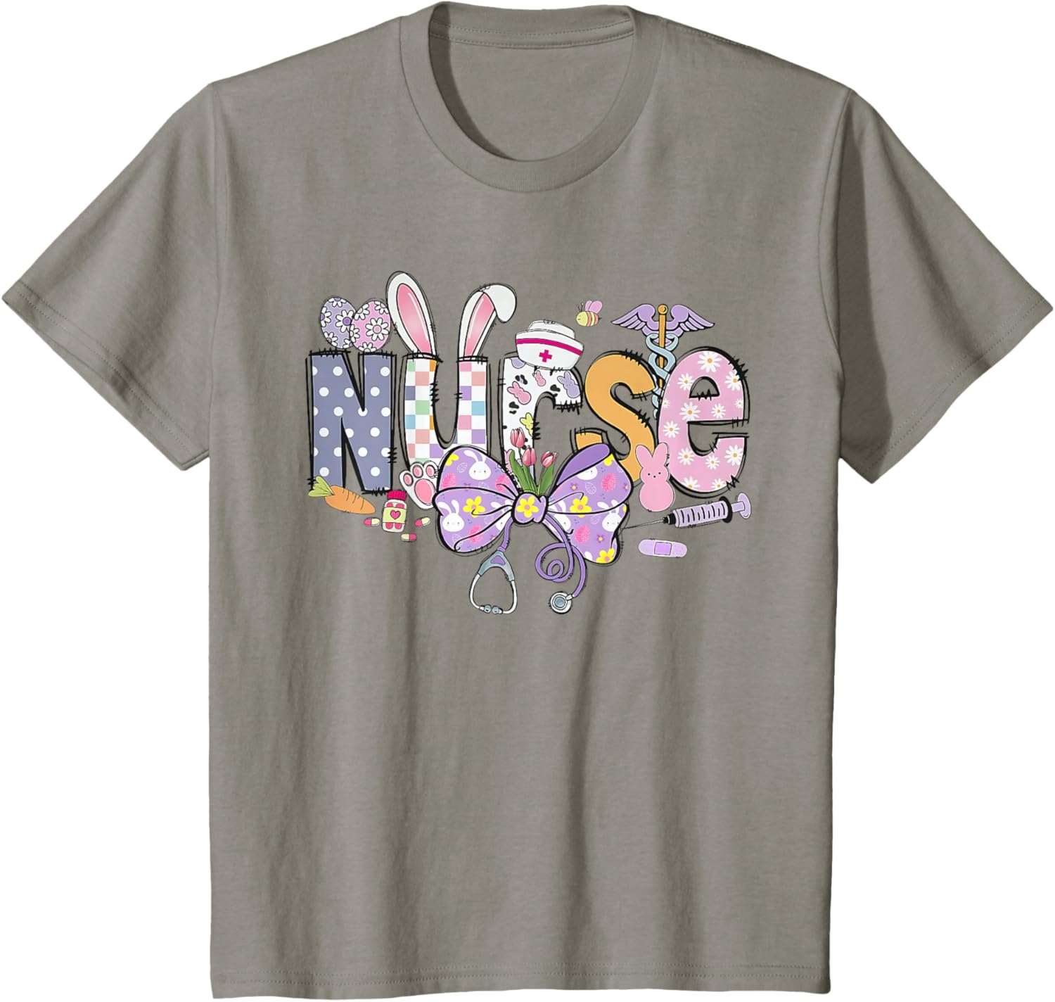 Easter Nurse Coquette Stethoscope Bow Bunny Ear School Nurse T-Shirt