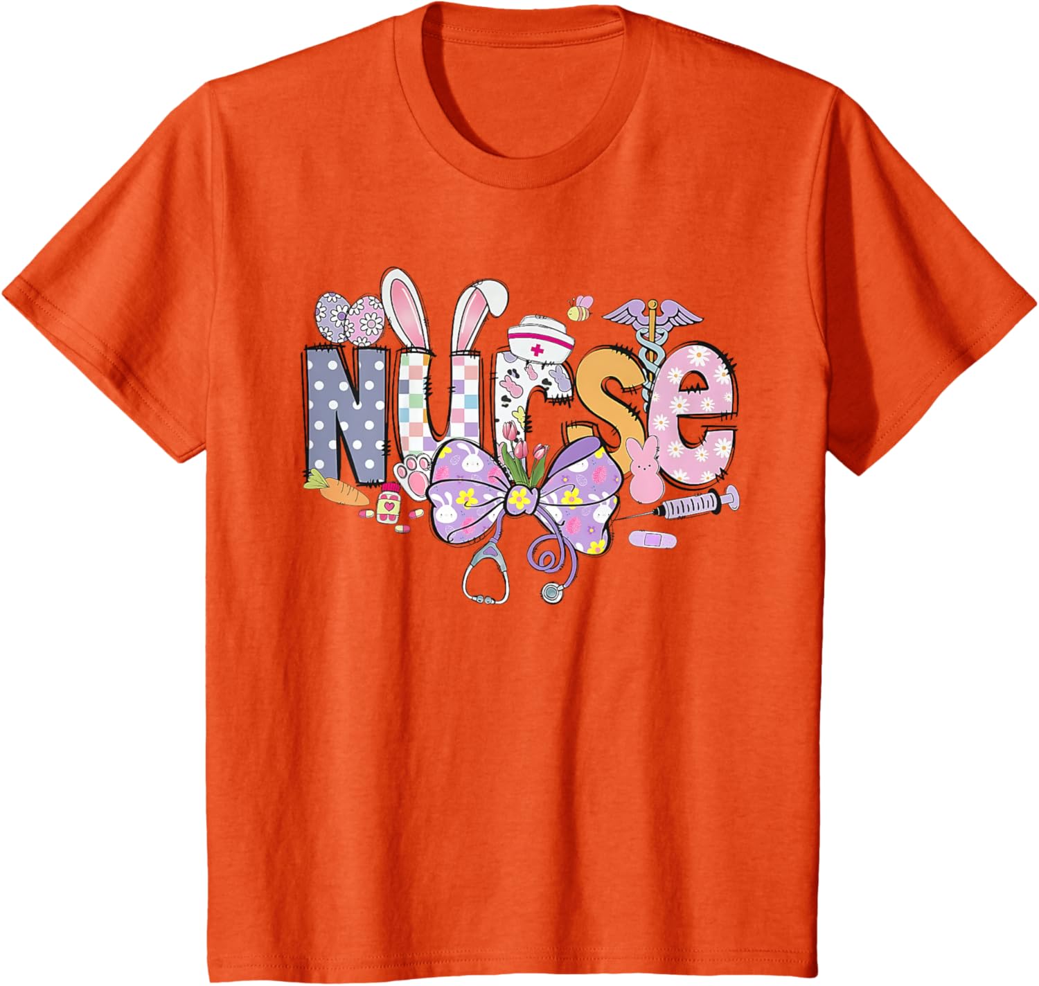 Easter Nurse Coquette Stethoscope Bow Bunny Ear School Nurse T-Shirt