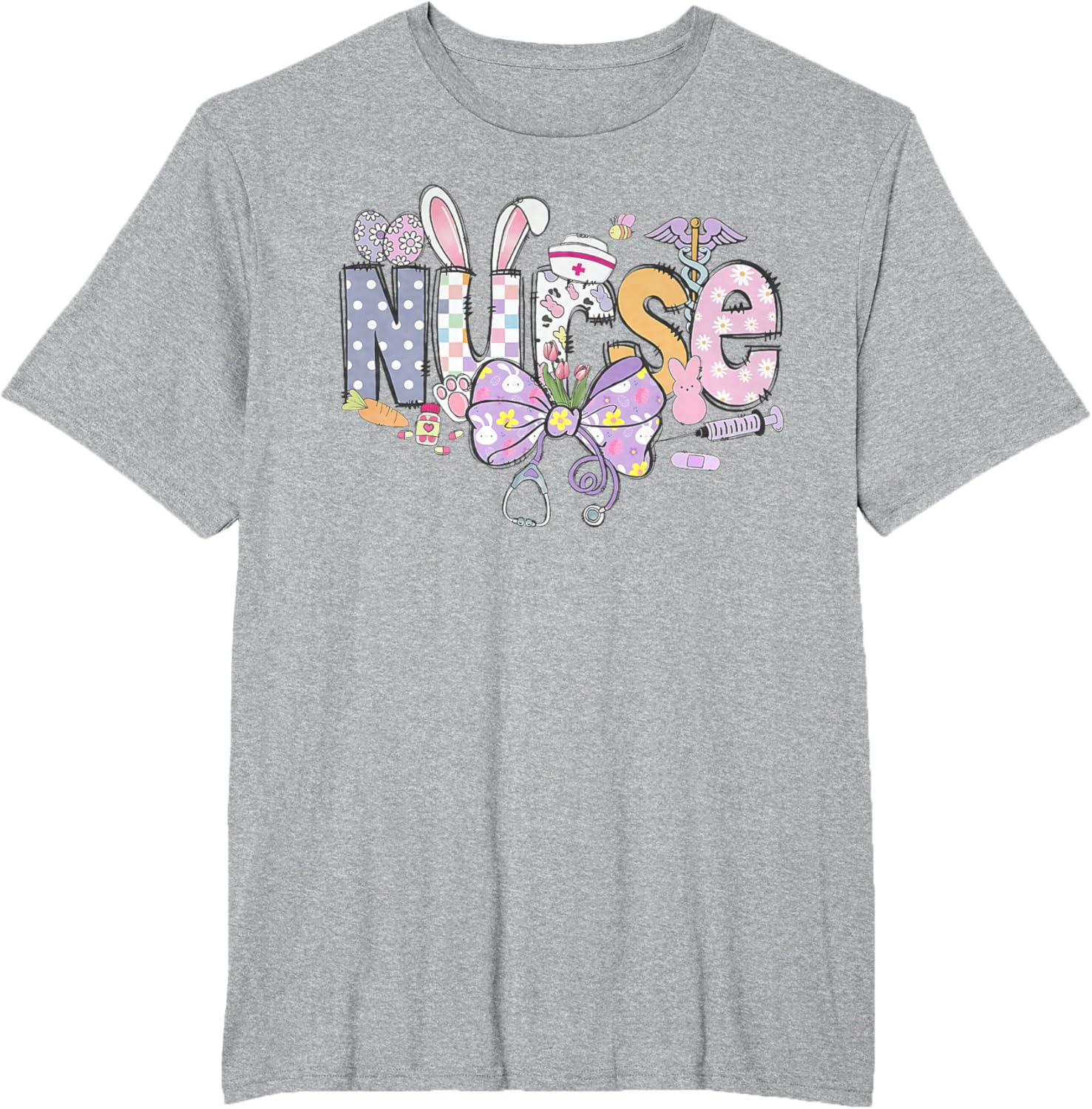 Easter Nurse Coquette Stethoscope Bow Bunny Ear School Nurse T-Shirt