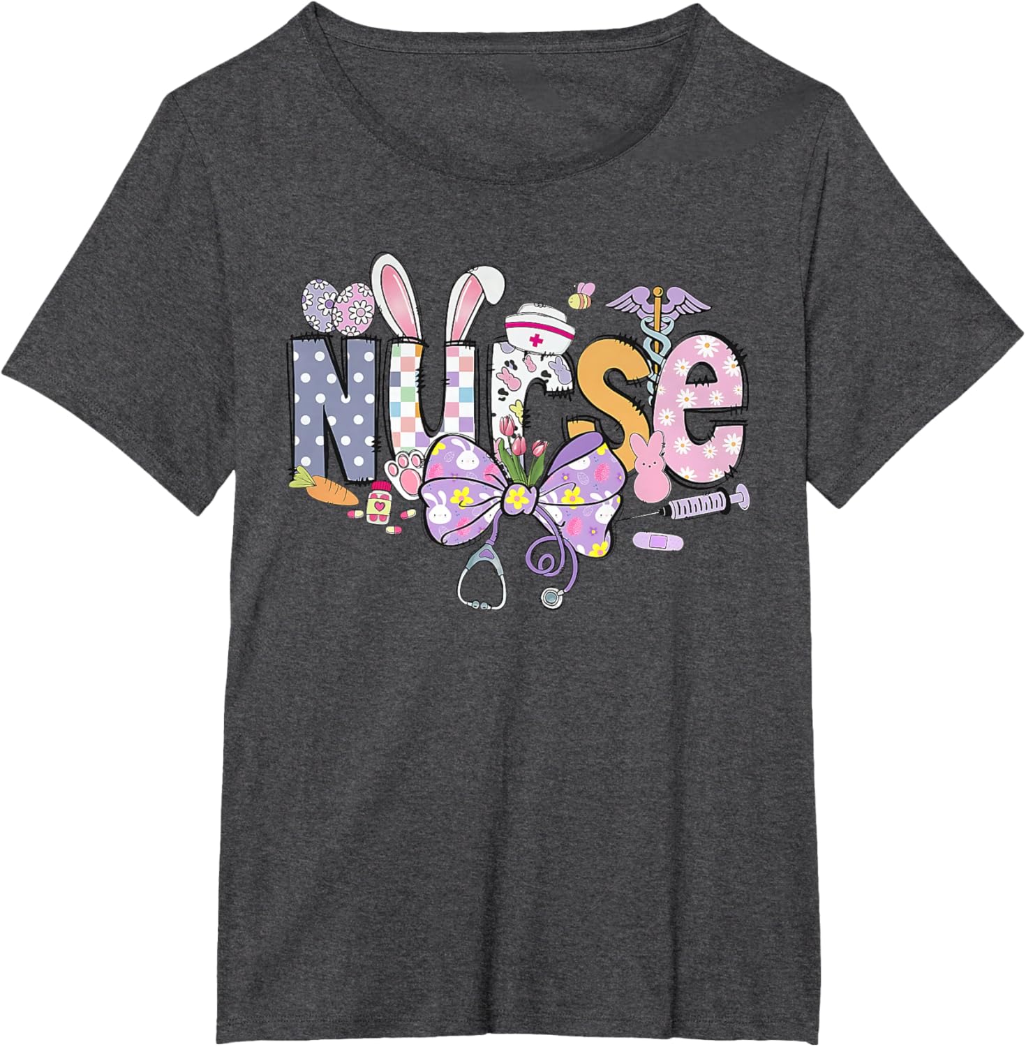 Easter Nurse Coquette Stethoscope Bow Bunny Ear School Nurse T-Shirt