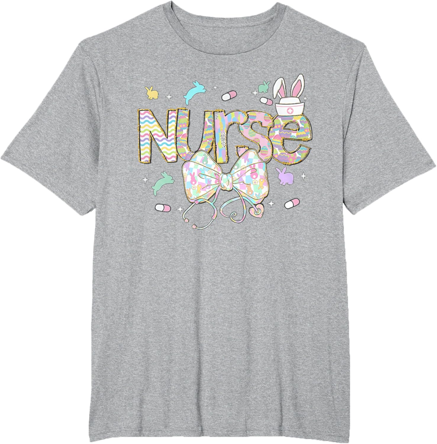 Easter Nurse Coquette Stethoscope Bow Bunny Ear School Nurse T-Shirt