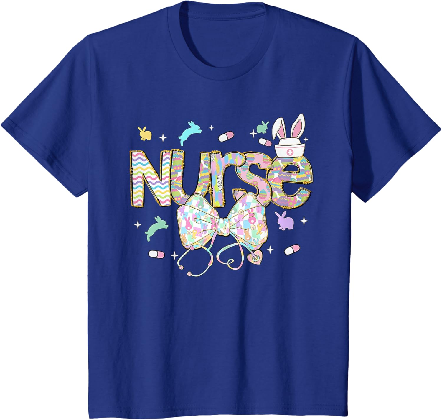 Easter Nurse Coquette Stethoscope Bow Bunny Ear School Nurse T-Shirt