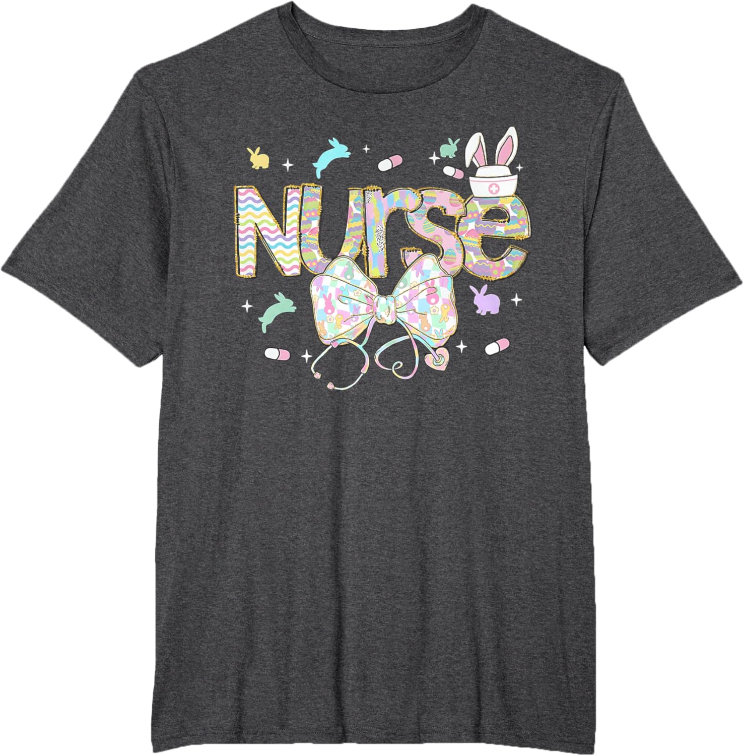 Easter Nurse Coquette Stethoscope Bow Bunny Ear School Nurse T-Shirt