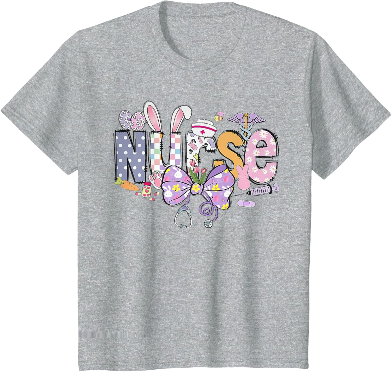 Easter Nurse Coquette Stethoscope Bow Bunny Ear School Nurse T-Shirt