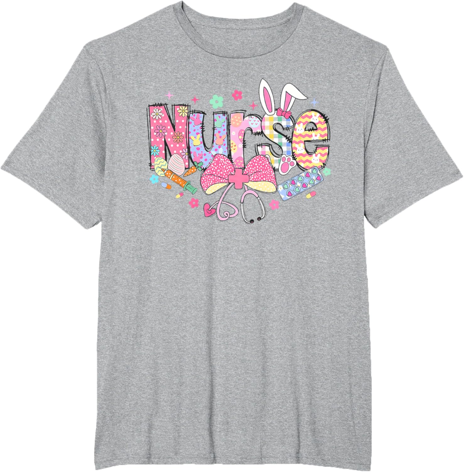 Easter Nurse Coquette Stethoscope Bow Bunny Ear School Nurse T-Shirt