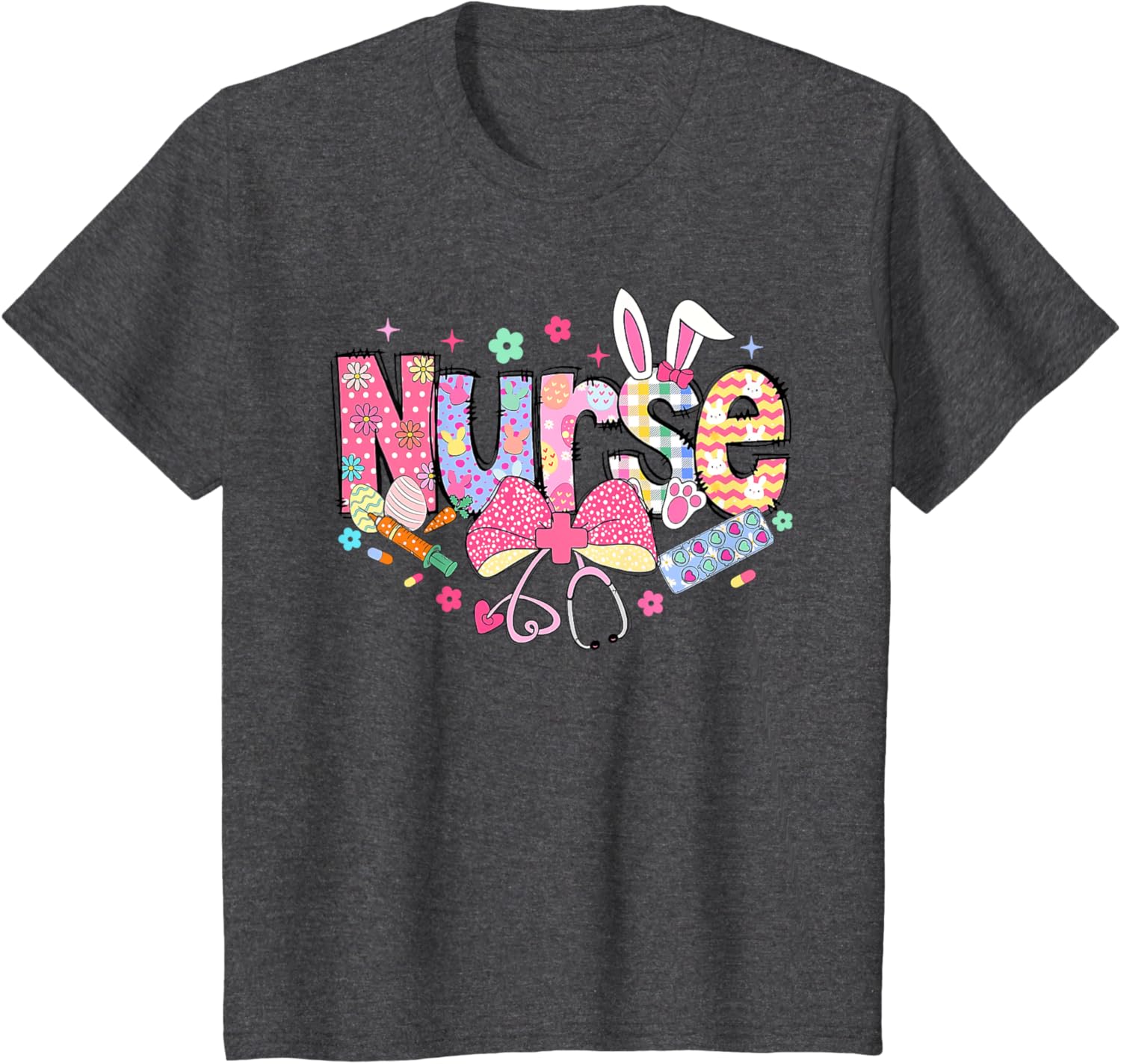 Easter Nurse Coquette Stethoscope Bow Bunny Ear School Nurse T-Shirt