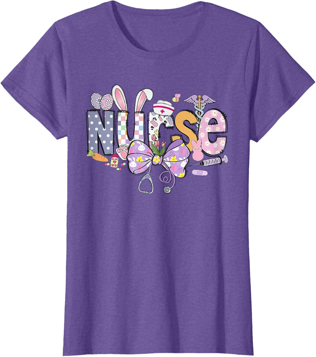 Easter Nurse Coquette Stethoscope Bow Bunny Ear School Nurse T-Shirt