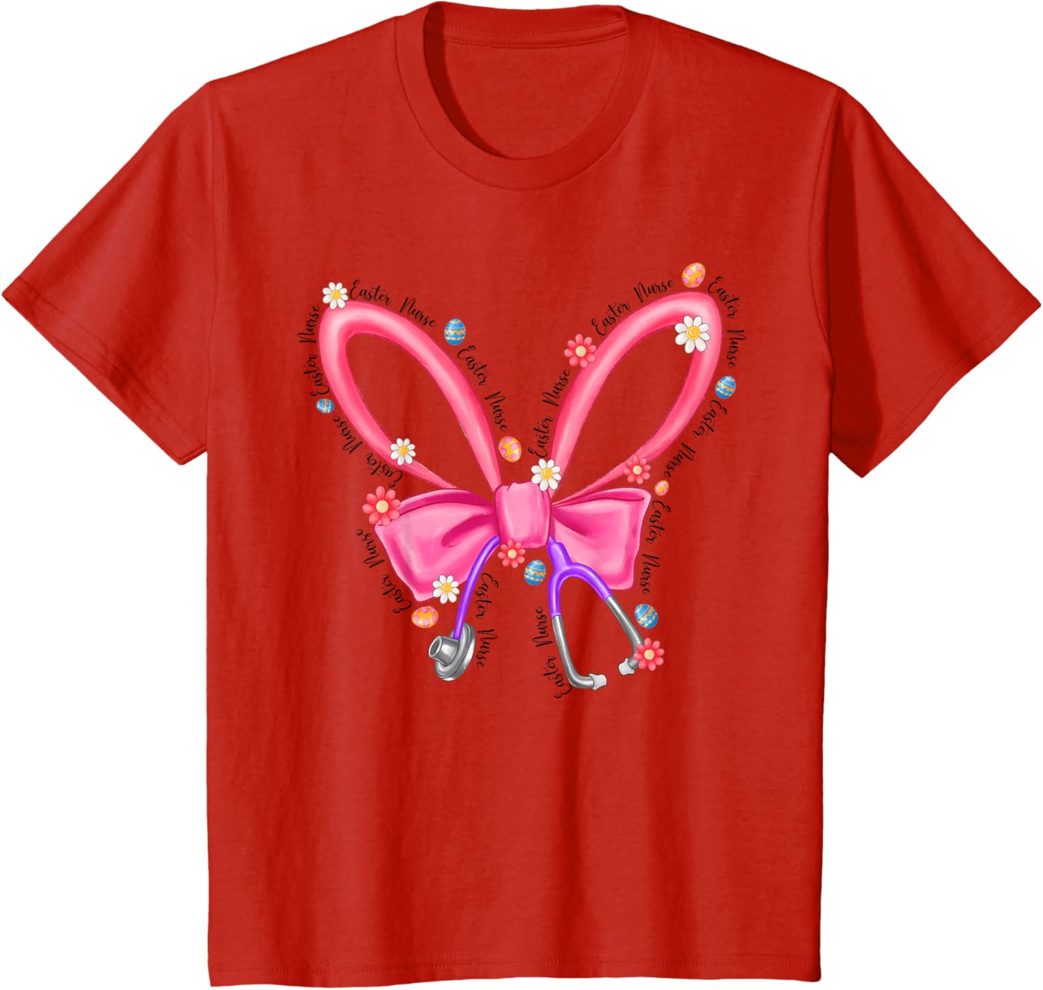 Easter Nurse Coquette Stethoscope Bow Bunny Ear School Nurse T-Shirt