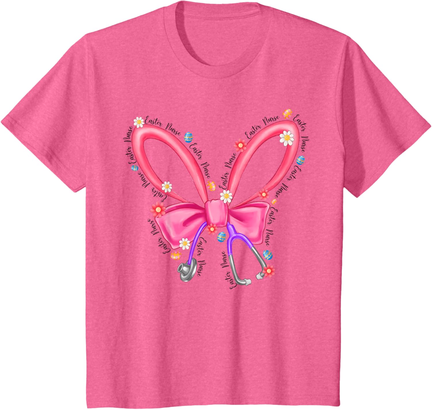 Easter Nurse Coquette Stethoscope Bow Bunny Ear School Nurse T-Shirt