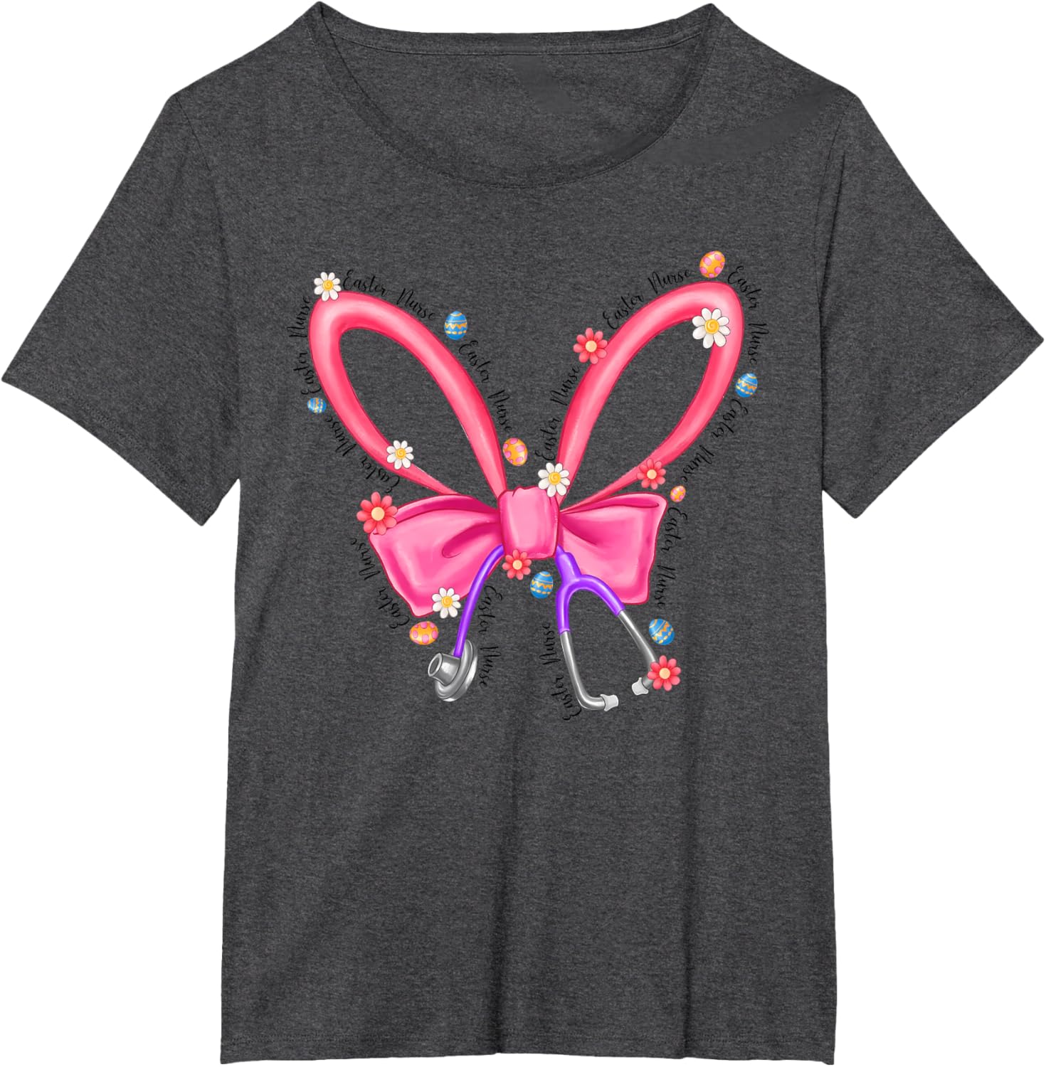 Easter Nurse Coquette Stethoscope Bow Bunny Ear School Nurse T-Shirt