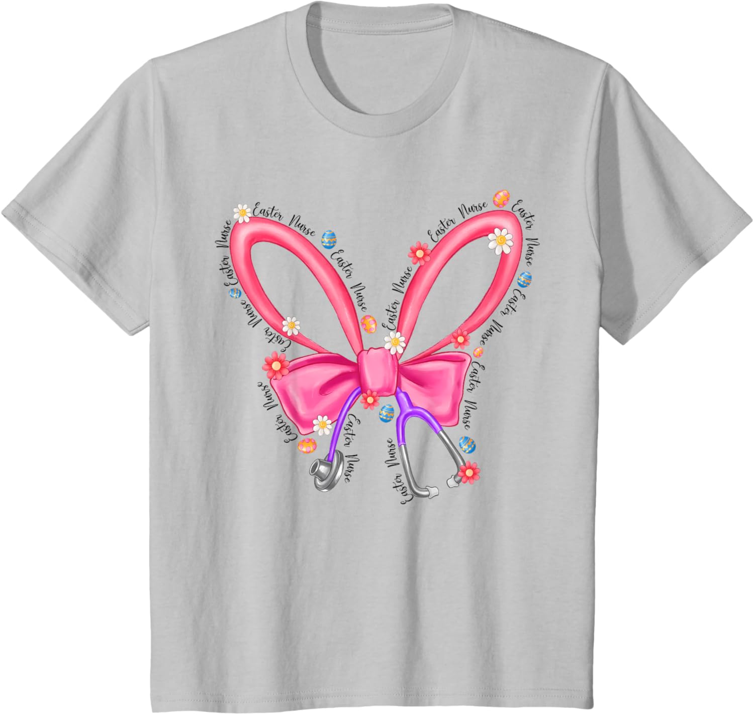 Easter Nurse Coquette Stethoscope Bow Bunny Ear School Nurse T-Shirt