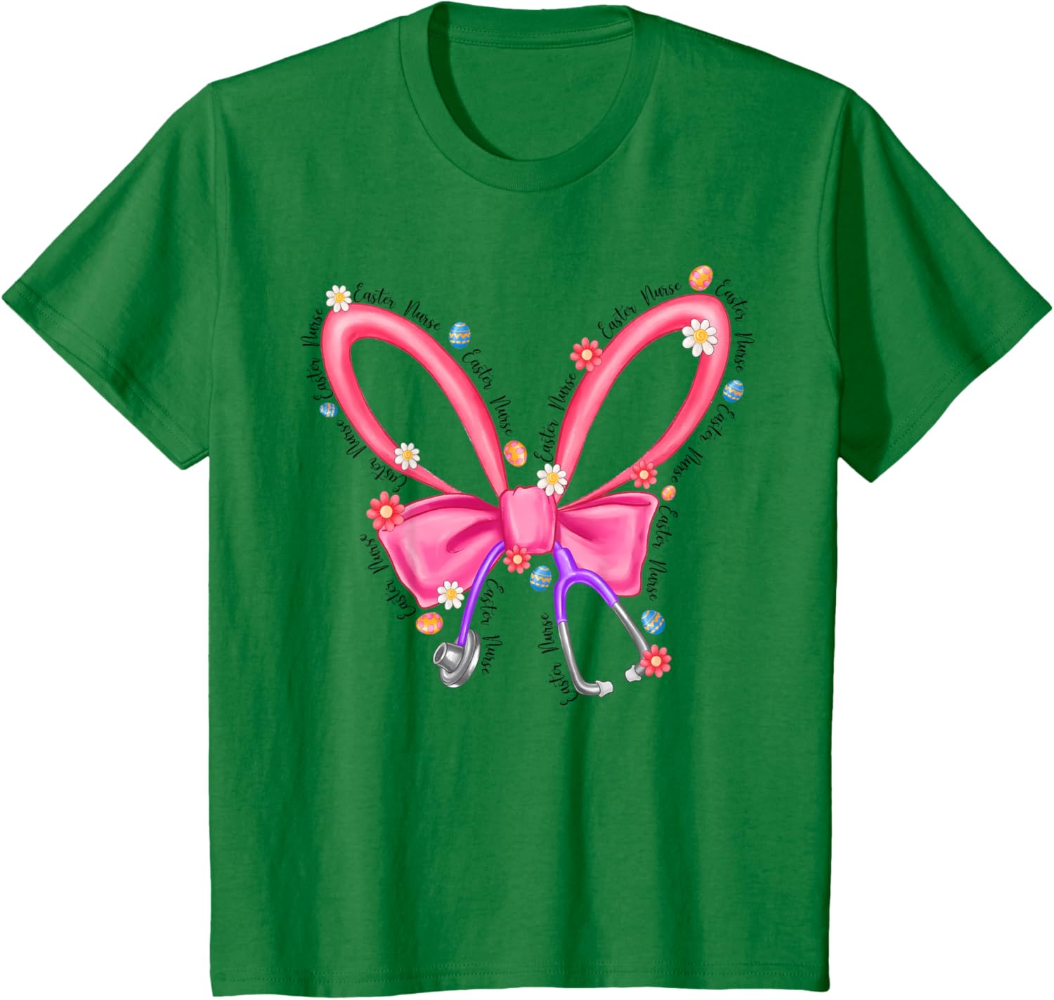 Easter Nurse Coquette Stethoscope Bow Bunny Ear School Nurse T-Shirt