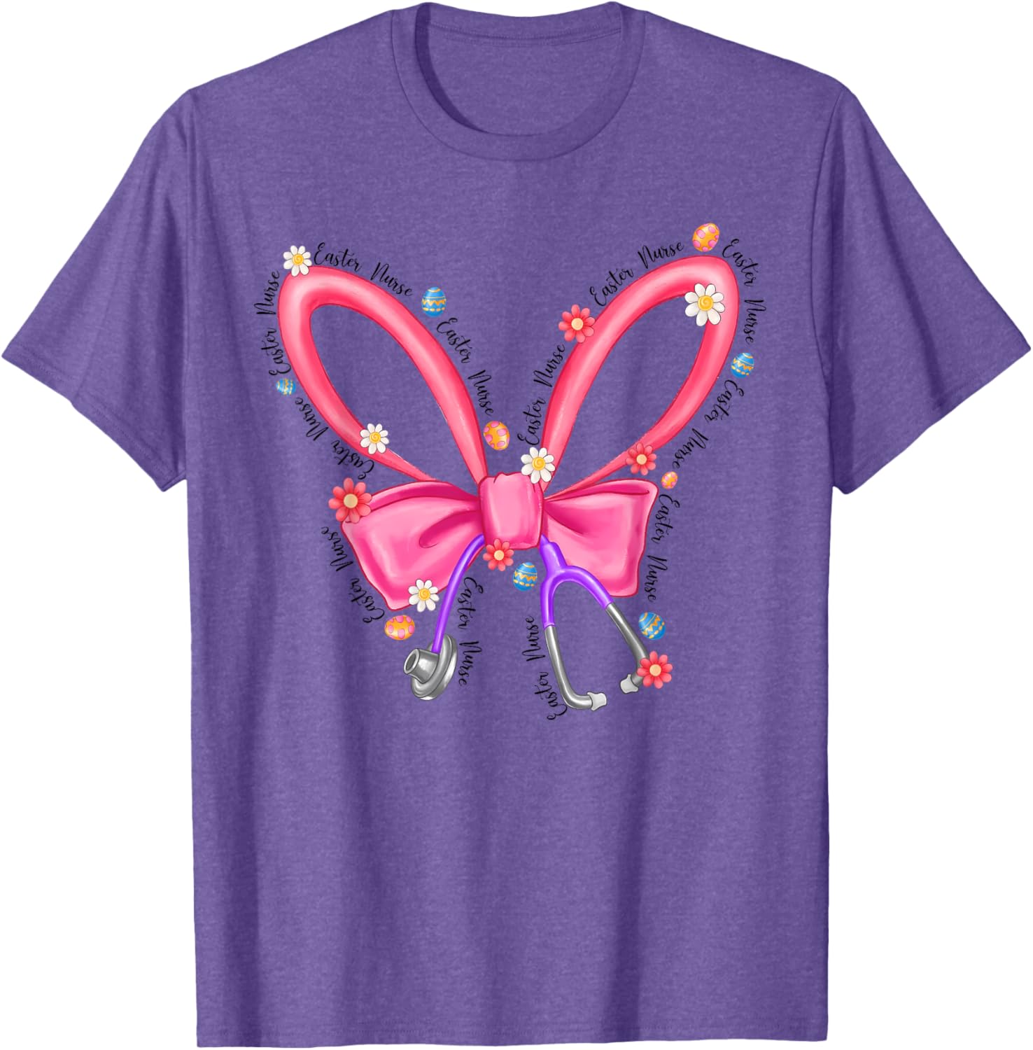 Easter Nurse Coquette Stethoscope Bow Bunny Ear School Nurse T-Shirt