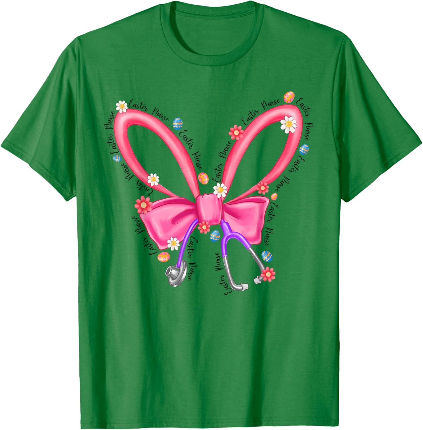 Easter Nurse Coquette Stethoscope Bow Bunny Ear School Nurse T-Shirt