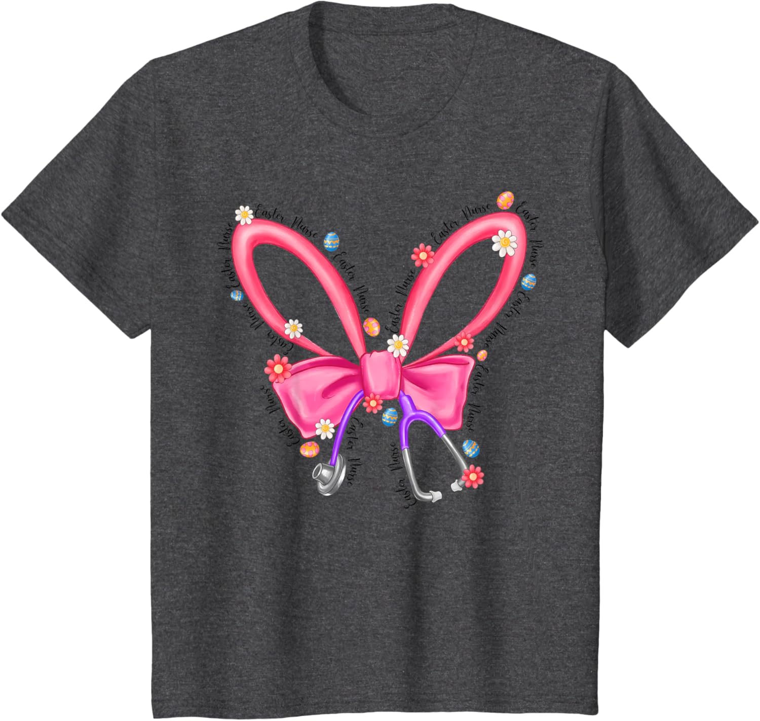 Easter Nurse Coquette Stethoscope Bow Bunny Ear School Nurse T-Shirt