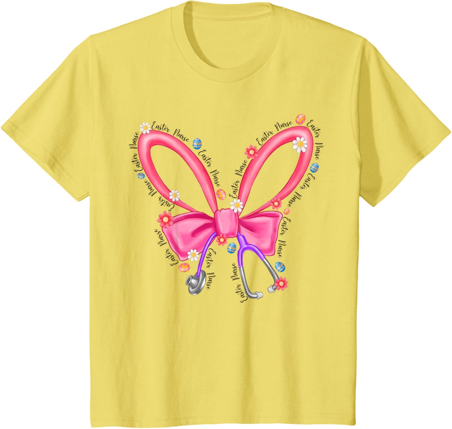 Easter Nurse Coquette Stethoscope Bow Bunny Ear School Nurse T-Shirt