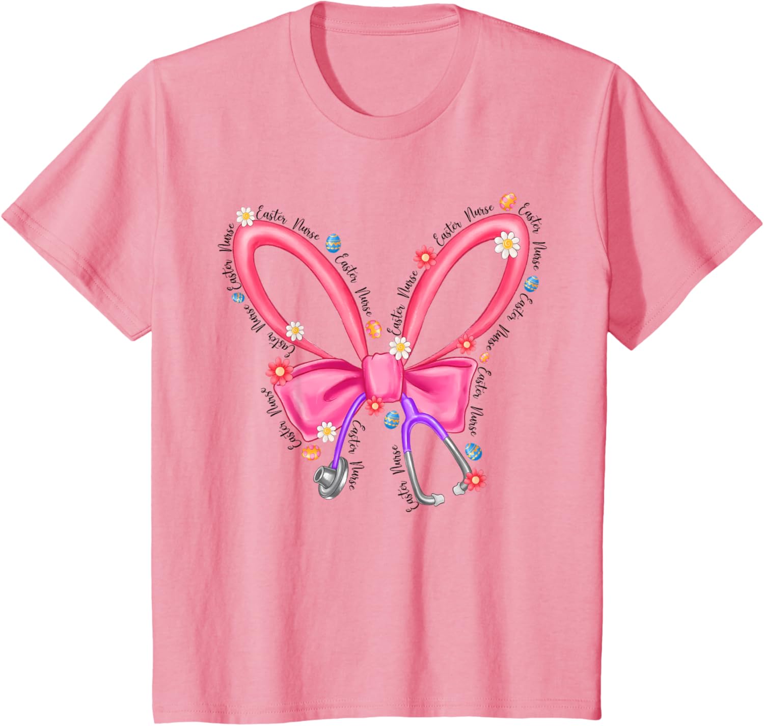 Easter Nurse Coquette Stethoscope Bow Bunny Ear School Nurse T-Shirt