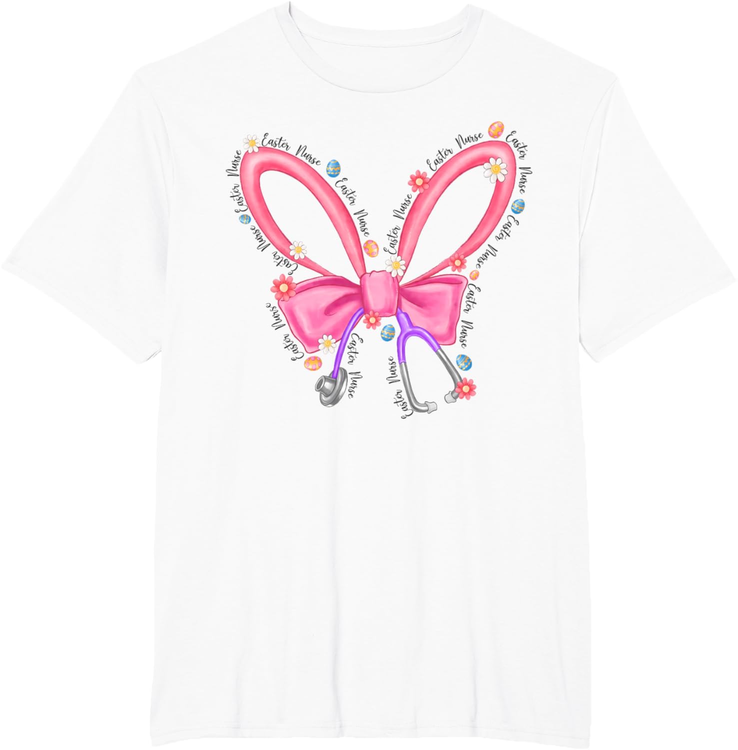 Easter Nurse Coquette Stethoscope Bow Bunny Ear School Nurse T-Shirt