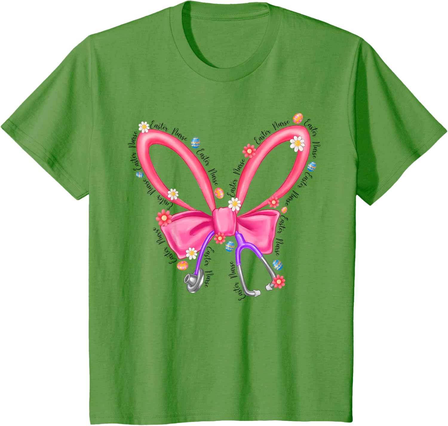 Easter Nurse Coquette Stethoscope Bow Bunny Ear School Nurse T-Shirt