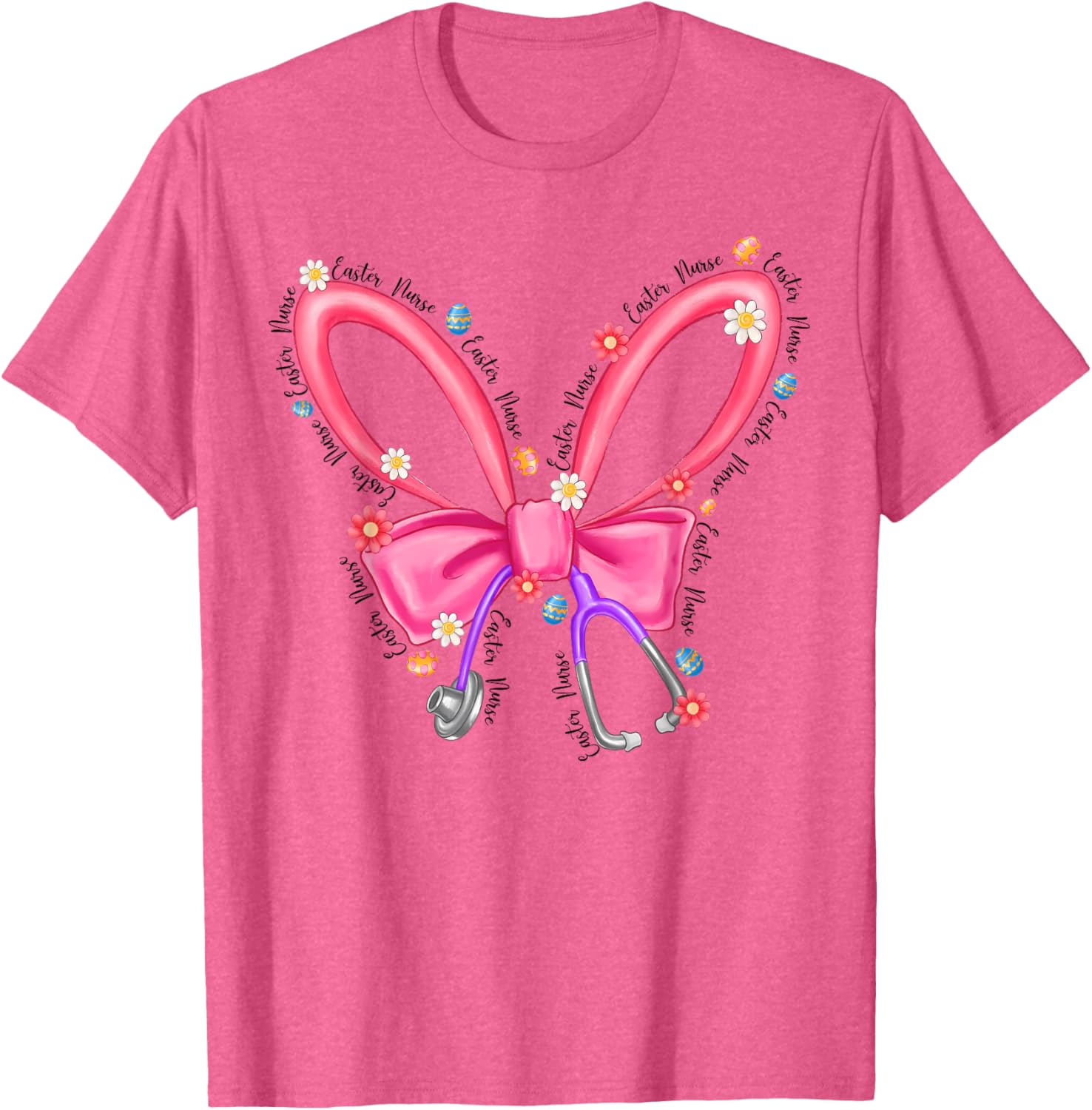 Easter Nurse Coquette Stethoscope Bow Bunny Ear School Nurse T-Shirt